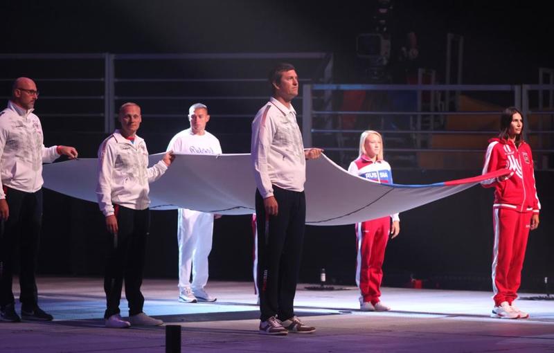 Флаг России подняли на церемонии открытия Спартакиады